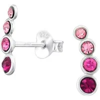 ALEXANDER YORK Paar Ohrstecker KRISTALLREIHE pink, 2-tlg., 925 Sterling Silber