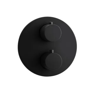 Herzbach Deep Black Fertigmontageset 23.500550.1.12 1 Verbraucher, schwarz matt, Brause-Thermostat