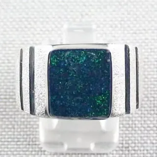 Konfigurator Herrenring mit großen Fairy Boulder Opal,  Männerring aus Gold oder Silber