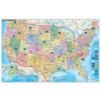 STIEFEL Poster USA Bundesstaaten mit Postleitzahlen, englisch, 95 x 62 cm