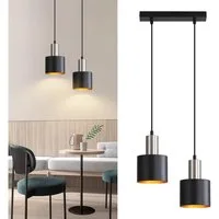 Nettlife Hängeleuchte Schwarz Vintage 1/2/3 Flammig Esstisch E27 Pendelleuchte, Höhenverstellbar, LED wechselbar, Metall Pendelleuchte Essbereich Hängelampe