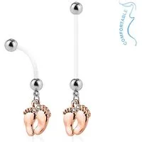 Order & Smile Schmuck Bauchnabelpiercing Schwangerschafts-Piercing: Bauchnabelpiercing für Schwangere „Füße“