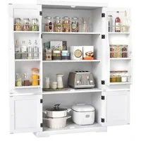 KOMFOTTEU Vorratsschrank Küchenschrank Mehrzweckschrank Sideboard mit 2 verstellbaren Einlegeböden, 76,5 x 40 x 139 cm