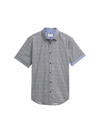 Tom Tailor - Kurzarmhemd mit Muster navy small number design - Gr. - M