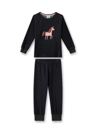 Sanetta - Pyjama long, uni w. motif - Gr. - 98