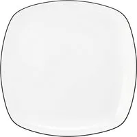 Seltmann Weiden Brotteller Lido Black Line, (1 St), Teller eckig 17,5 cm
