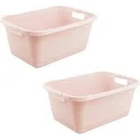 keeeper Wäschewanne aenna, 2er Set, 65 x 44 x 28 cm, 52 l (Set, 2 St), praktische Griffe, platzsparend ineinander nestbar