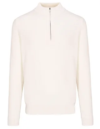 COMMANDER Finest Clothing - Zip Troyer Pullover, Struktur offwhite - Gr. - XXL