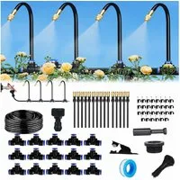 AIMAX Bewässerungssystem Garten 15 m, automatische Gartenbewässerung, Automatische Bewässerung mit 15 einstellbaren Sprühdüsen, 6 mm