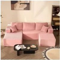 LITBIRD Ecksofa U-förmig 272x175x61 cm, modulares Oversize-Schlafsofa, montagefrei, mit Recamiere, extra tief sitzend, als Schlafsofa nutzbar