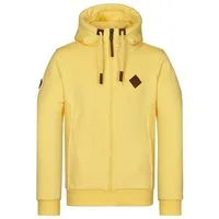 naketano Sweatjacke Herren mit Kapuze, breiter Stehkragen, melierte Sweatware, Kordelzug Eingrifftaschen, Rippbündchen, Kunstleder-Logo, casual, Streetwear