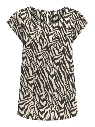 ONLY - ONLNOVA LIFE VIS S/S TOP WVN Black - Gr. - M