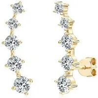 ROUGEMONT Paar Ohrstecker Extravagante Moissanit Ohrstecker Layering Style 925 sterling Silber, Echtschmuck mit Echtheitszertifikat