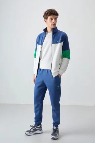 Herren Color-Blocked Zip Sweatshirt und Hosen Set