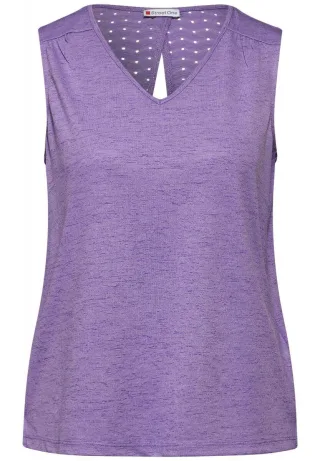 Street One - Top mit Stickerei lila - Gr. - 36