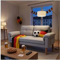 Bealife 2-Sitzer Kleine Couch, mit Armlehne und Seitentasche, 144 x 77 x 77 cm