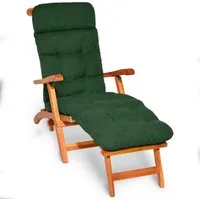 Beautissu Polsterauflage Bequeme Liegenauflage Deckchair, 200x50x8 cm, Grün, Gartenliege Auflage mit Schaumflockenfüllung – Polster für Liegestuhl