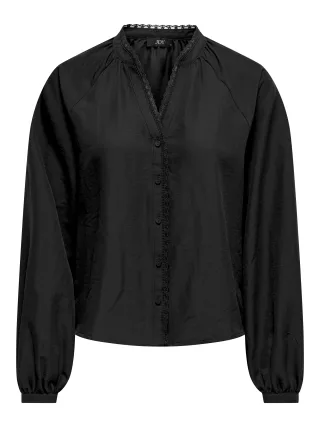 JDY - JDYLOLI L/S LACE SHIRT WVN DIA black - Gr. - S