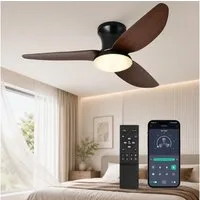 Jibenhome Deckenventilator mit Beleuchtung, Deckenleuchte mit ventilator 6 Stufen, Leiser, 100 CM, Dimmbar 3 Farbtemperatur, Timer, Deckenlampe Ventilator