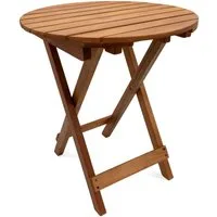 Spetebo Klapptisch Eukalyptus Gartentisch rund - 50 x 45 cm (Packung, 1-St., einzelner Klapptisch), Gartentisch Beistelltisch Klapptisch Eukalyptus