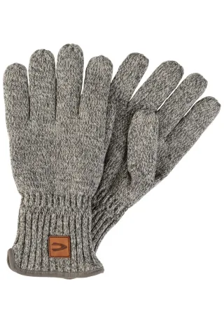 camel active - Melierte Strickhandschuhe mit warmen Futter grau - Gr. - L