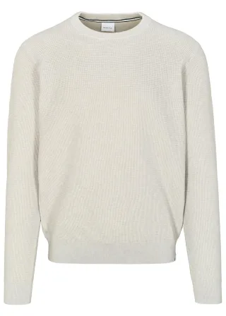 BASEFIELD - NOS Rundhals Pullover mountain grey mel. - Gr. - S