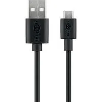 USB 2.0 Kabel, USB-A Stecker > Micro-USB Stecker schwarz, 1 Meter