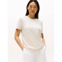 Tommy Hilfiger Kurzarmshirt REG CORP LOGO C-NK mit Logoschriftzug und Stickerei Baumwolle