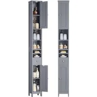 VASAGLE Badkommode Badezimmerschrank Badschrank, hoch, schmaler Aufbewahrungsschrank, mit verstellbaren Ablagen, Schublade, offenen Fächern