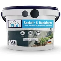 plid Dach- und Sockelfarbe Sockel- & Dachfarbe – Matte Fassadenfarbe mit Abperleffekt, Wetterfest, UV-beständig, Hochdeckend, Vielseitig, Scheuerbeständig