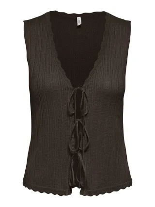 ONLY - ONLARONA SL VNECK STRUCTURE VEST CC KNT Chocolate Martini - Gr. - M