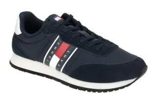 Tommy Hilfiger Herren Sneaker EM01351 C1G Dark Night Navy Velourleder Textil