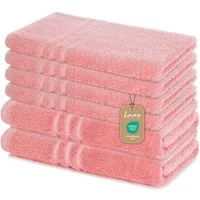 Lavea Handtuch Set Elena, Duschtücher, Handtücher, Gästetücher, Waschhandschuhe, 100% Baumwolle (Set, 6-St), Frottierserie, weich & saugstark, pflegeleicht, 500 g/m² Frottier