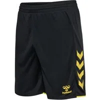 hummel Sporthose hmlCORE 2.0 Shorts (angenehmes Tragegefühl) kurz schwarz/gelb Herren