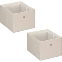 relaxdays Aufbewahrungsbox im 2er Set (2 St), Beige
