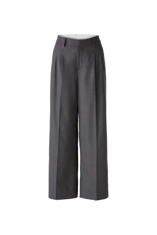 Oui - Bundfaltenhose mit Viskose dark grey - Gr. - 40