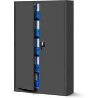 Jan Nowak Aktenschrank Metall Büroschrank abschließbar 115 cm JAN II 5 Böden Stahl (Ordnerschrank Kanzlei Praxis Büro Sozialraum Kleiderstange, Pulverbeschichtet 0,6 mm 185 x 115 x 45 cm Wandmontage 60 Ordner) Schloss 2 Schlüssel robust langlebig 14 