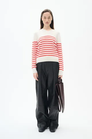 Strickpullover Classic fit white red
