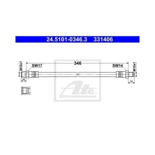 2 ATE Bremsschl?uche vorne Mercedes W201 W123 W124 W126