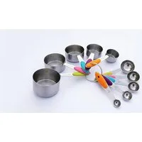 Faizee Möbel Messlöffel Messbecher und Löffel Edelstahl 10 Set 5 Messbecher 5 Messlöffel, Edelstahl, (10-St)