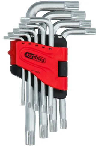 KS Tools RIBE®-Winkelstiftschlüssel-Satz, kurz, 9-tlg - 151.4620