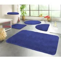 KiNZLER Badematte Chaozhou, Badvorleger, Badezimmer Teppich, Höhe 20 mm, rutschhemmend beschichtet, fußbodenheizungsgeeignet, Polyester, WC-Vorleger mit Ausschnitt, Badteppich, Uni Farben, weich, als rechteckig, rund & Set erhältlich
