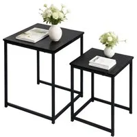 KAHOO Couchtisch Quadratischer Beistelltisch 2er-Set Schwarz (2er-Set), 40x50cm+30x40cm, quadratisch