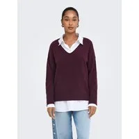 ONLY V-Ausschnitt-Pullover ONLRICA LIFE L/S V-NECK PULLO KNT NOOS Materialmix, regular fit