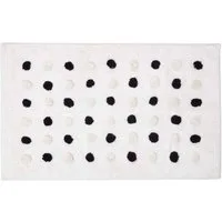 Homescapes Badematte Badematte schwarz-weiß gepunktet, 50 x 80 cm – Badvorleger Polka Dots, Höhe 20 mm, 50 x 80 cm