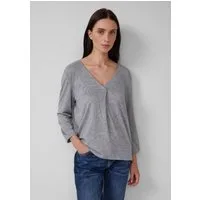 s.Oliver 3/4-Arm-Shirt T-Shirt Meliertes Shirt mit V-Ausschnitt und elastischen Ärmelbündchen