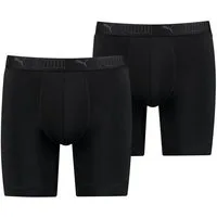 PUMA Langer Boxer PUMA MEN SPORT MICROFIBER LONG BOXERS 2P (2er Pack) mit Logo-Bund