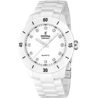 Festina Keramikuhr Ceramic F20720/2, Quarzuhr, Armbanduhr, Damenuhr, analog, Zirkonia (synth)