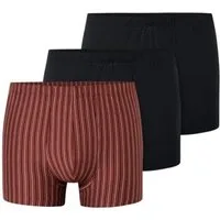 Schiesser Boxershorts Unterwäsche 95/5 Organic Cotton mehrfarbig schwarz/rotbraun/gestreift