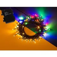 Out of the Blue LED-Lichterkette Innen/Außen Lichterkette 120 LEDs warmweiß + bunt mit Timer, 120-flammig, mit Timer, IP44, 5 Leuchtmodi, Batteriebetrieben